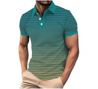KOG Poloshirt Herren Golf Polo Shirt Kurzarm Kleidung Mode Motiv Shirts Bequemes Baumwolle Wandershirt Jungen Streetwear Lässig Freizeitshirt Junge Vintage Top Freizeithemd Grün XXL