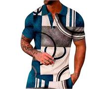 KOG Poloshirt Herren Golf Polo Shirt Kurzarm Oberteile Grafik Tshirts Sommer Baumwolle Arbeitsshirt Herren Tshirt Sale Junge Sportshirt Wandershirt Lässig Shirt Outlet Angebote Blau XXL