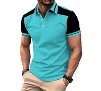 KOG Poloshirt Herren Polo Shirt Kurzarm Kleidung Einfarbige T-Shirt Basic Baumwolle Laufshirt Arbeitsshirt Gym Oberteile Männer Business Freizeitshirt Freizeithemd Kurzarmhemd Himmelblau XXL