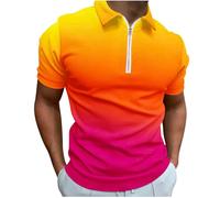 KOG Poloshirt Herren Polo Shirt Kurzarm Kleidung Grafik Drucken Tshirt Business Baumwolle Shirts Sale Angebote Junge Tshirts Loose Fit Bekleidung Sommer T-Shirt Outlet Angebote Orange 5XL
