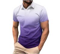 KOG Poloshirt Herren Polo Shirt Kurzarm Oberteile Mode Motiv T-Shirt Leicht Baumwolle Arbeitsshirt Herren Tshirt Sale Sweatshirt 2025 Bekleidung Jungen Oversized Poloshirt Angebote Lila 3XL