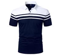 KOG Poloshirt Herren Polohemd Kurzarm Oberteile Einfarbige Tshirt Sommer Baumwolle Tee T-Shirt Herren Tshirt Sale Teenager T-Shirts Lässig Tshirts Basic Sweatshirt Amazon Basics Blau L