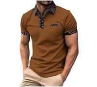 KOG Poloshirts für Herren Golf Polo Shirt Kurzarm Bekleidung Einfarbig Streetwear Baumwolle Laufshirt Warehouse Deal Sportshirt Freizeit Wandershirt Männer Oversize Top Sale Herren Braun L