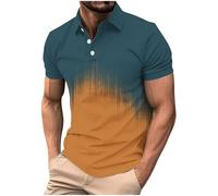 KOG Poloshirts für Herren Golf Polo Shirt Kurzarm Oberteil Grafik Drucken Tshirts Gym Baumwolle Oberteile Jungen Top Vintage Freizeitshirt Junge 2026 Kleidung Laufshirt Freizeithemden Gold XXL