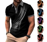 KOG Poloshirts für Herren Golf Polo Shirt Kurzarm Oberteile Grafik Tshirts Basic Baumwolle Junge Kleidung Bequemes Bekleidung Männer Loose Fit Streetwear Wandershirt Laufshirt Grau XXL