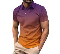 KOG Poloshirts für Herren Polo Shirt Kurzarm Bekleidung Einfarbige Basic Baumwolle Shirt Herren Tshirt Leicht Oberteile Jungen Business Wandershirt Orange 4XL