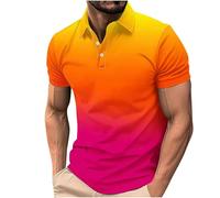 KOG Poloshirts für Herren Polo Shirt Kurzarm Bekleidung Mode Motiv Tshirts Mode Baumwolle Tshirt Herren Tshirt Sale Männer Streetwear Retro Tops Junge Oversize Arbeitsshirt Gutschein Orange S