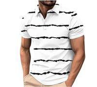 KOG Poloshirts für Herren Polohemd Kurzarm Bekleidung Mode Motiv Shirt Gym Baumwolle Freizeitshirt Männer Wandershirt Retro Laufshirt Teenager Basic Tee Angebote Weiß XL