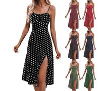 KOG Sommerkleider Damen Sommerkleid Elegant Kleid Einfarbig Mode Blusenkleider Weiß Frauen Festkleider Hemdkleid Baumwolle Besondere Kleider für Hochzeitsgäste Schwarz XXL
