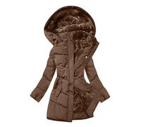 KOG Steppjacke Damen Parka Warm Daunenjacken Baumwolle Laufjacke Dufflecoat Bekleidung Frauen übergangsjacke Angebote Fashion Blusenjacke Warmes Frau Teddyjacke Amazon - prime Braun M