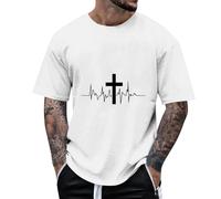 KOG T-Shirts für Herren Sommer Shirt Kurzarm Streetwear Tie-Dye Muster Wandershirt Strand Baumwolle Oberteile Teenager Bekleidung Lässig Laufshirt Jungen Oversize Tops Weiß XL