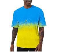 KOG T-Shirts für Herren Sommer T Shirts Kurzarm Kleidung Einfarbige Streetwear Basic Baumwolle Oberteil Jungen Oberteile Gym Arbeitsshirt Teenager Fashion Wandershirt Gelb S