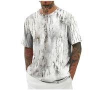KOG T-Shirts für Herren Sommer Tshirts Kurzarm Shirt Mode Motiv Sportshirt Leicht Baumwolle Bekleidung Sale Angebote Oberteil Loose Fit Tee Jungen Lose Oberteile Outlet Angebote Weiß XL