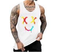 KOG Tank Top Herren Sport Tanktop Sommer Muskelshirt Ärmelloses T-Shirts Mode Motiv Tee T-Shirt Basic Baumwolle Shirt Teenager Tee 2026 Tops Junge Casual Unterhemd Weiß 3XL