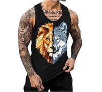 KOG Tank Top Herren Sport Tanktop Sommer Muskelshirt Ärmelloses Tee Grafik Drucken T-Shirts 2025 Baumwolle Laufshirt Sale Herren Teenager Shirt Casual Kleidung Unterhemd Gutscheine Schwarz 3XL
