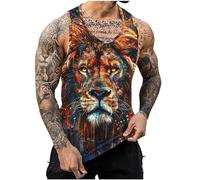 KOG Tank Top Herren Sport Tanktop Sommer Muskelshirt Ärmelloses Tshirt Grafik Drucken Shirt Fashion Baumwolle Gutscheine Bekleidung Fitness Top Teenager Sporthemd Outlet Amazon Orange 3XL