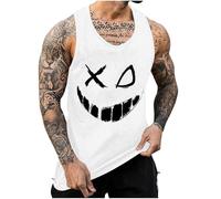 KOG Tank Top Herren Sport Tanktop Sommer Sportshirt Ärmelloses Oberteile Grafik Tee Fitness Baumwolle T-Shirt Loose Fit Muskelshirts Teenager 2026 Tops Weiß 3XL