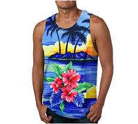 KOG Tank Top Herren Sport Tanktop Sommer Sportshirt Ärmelloses Shirt Tie-Dye Muster T-Shirt Loose Fit Baumwolle Tshirts Teenager Tee T-Shirt Basic Tee Arbeitsshirt Lässig Kleidung Muskelshirts