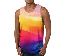 KOG Tank Top Herren Sport Tanktop Sommer Sportshirt Ärmelloses Tshirts Grafik Oberteile Loose Fit Baumwolle Tee T-Shirt Gutscheine Teenager Leicht Bekleidung Unterhemd Sale Angebote Orange L