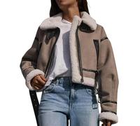 KOG Winterjacke für Damen Dufflecoat Mode Parka Baumwolle Wanderjacke Daunenmantel Oberteil Frau übergangsjacke Gutschein Elegante Trenchcoat Hoodie Jacke Outlet Angebote Braun M