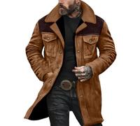 KOG Winterjacke Herren Lang Wildlederjacke Warme Wanderjacke Einfarbige Streetwear Junge Warm Strickjacken Freizeit Kapuzenjacke Festival Jacke Softshellmantel Herbst College Jacke Bomberjacke