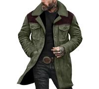 KOG Winterjacke Herren Lang Wildlederjacke Warme Wanderjacke Einfarbige Streetwear Junge Warm Strickjacken Freizeit Kapuzenjacke Festival Jacke Softshellmantel Herbst College Jacke Bomberjacke