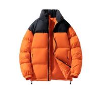 KOG Winterjacke Herren Steppjacke Baumwolle Daunenjacke Basic Wintermantel Trainingsjacke Oberteile Junge übergangsjacken Sweatjacke Casual Bikerjacke College Jacke Fahrradjacke Orange XL