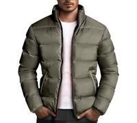 KOG Winterjacke Herren Steppjacke Baumwolle Daunenjacke Warmes Parka Laufjacke Oberteil Junge Herbst Strickjacke Dicker Softshellmantel Fleecemantel Motorrad Jacke Softshelljacke Armeegrün S