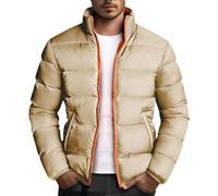 KOG Winterjacke Herren Steppjacke Baumwolle Daunenjacken 2025 Dufflecoat Wanderjacke Oberteil Männer Windjacke Basic Fleecemantel Teddyfleece Jacke Motorrad Jacke Softshelljacken Khaki S