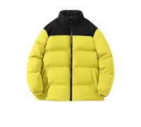 KOG Winterjacke Herren Steppjacke Baumwolle Daunenmantel Warm Daunenjacke Fahrradmantel Bekleidung Junge übergangsjacke Warme Sweatjacke Dicker Dufflecoat Teddy Jacken Bikerjacke Gelb 4XL