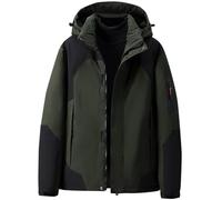 KOG Winterjacke Herren Steppjacke Baumwolle Dufflecoat Dicke Parka Oberteil Teenager übergangsjacke Herbst Windjacke Bomberjacke Teddy Jacken Sportjacke Hoodie Jacke Teddyjacke Grün 3XL