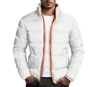 KOG Winterjacke Herren Steppjacke Baumwolle Dufflecoat Dicker Parka Oberteil Teenager Windjacke 2025 Teddy Fleecejacke Hoodie Jacke Softshellmantel Teddyfleece Jacke Vliesjacke Weiß XXL