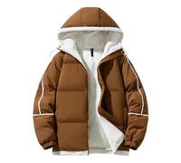 KOG Winterjacke Herren Steppjacke Baumwolle Dufflecoat Warmes Daunenmantel Oberteil Junge Strickjacken Fashion Cordjacke Festival Jacke Steppmantel Teddy Jacken Fleecemantel Kaffee M