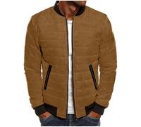 KOG Winterjacke Herren Steppjacke Baumwolle Dufflecoat Winter Daunenjacken Fahrradjacke Oberteil Teenager Basic Hemdjacke Wollmantel Softshellmantel Hoodie Jacke Sportjacke Gelb M