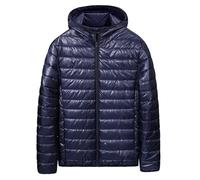 KOG Winterjacke Herren Steppjacke Baumwolle Wintermantel 2025 Dufflecoat Fahrradmantel Kleidung Junge Fashion Sweatjacke Casual Bikerjacke Kapuzenmantel Hoodie Jacke Trainingsjacke Marine XL
