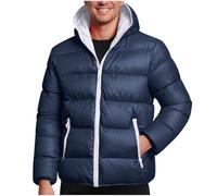 KOG Winterjacke Herren Steppjacke Baumwolle Wintermantel 2025 Parka Daunenjacke Kleidung Teenager Mode Sweatjacke Herbst Cordjacke Hoodie Jacke Kapuzenjacke Zipper Jacke Wanderjacke Dunkelblau 3XL