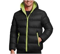 KOG Winterjacke Herren Steppjacke Baumwolle Wintermantel Freizeit Dufflecoat Fahrradjacke Oberteil Teenager Dicke Hemdjacke Mode Wanderjacke Sport Jacke Fleecepullover Fleecejacke Grün 4XL