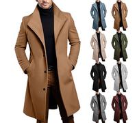 KOG Wintermantel Herren Lang Warm Wollmantel Basic Winterjacke Fahrradjacke Solid Streetwear Teenager übergangsjacke Fashion Mode Pullover Steppmantel Festival Jacke Laufjacke Kaffee XL