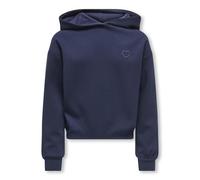 Kapuzensweatshirt KIDS ONLY "KOGADA-COOPER HEART L/S HOOD FR SWT NOOS", Mädchen, Gr. 158/164, navy blazer detail:navy blazer emb. heart, Sweatware, Obermaterial: 53% Polyester, 42% Viskose, 5% Elastha