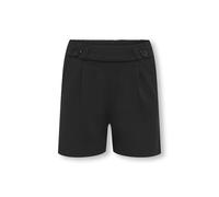 Shorts KIDS ONLY "KOGGEGGO LIFE BUTTON SHORTS VD JRS NOOS", Mädchen, Gr. 152, N-Gr, schwarz, Jersey, Obermaterial: 95% Polyester, 5% Elasthan, unifarben, regular fit ca. Mitte Oberschenkel, Hosen Shor