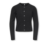 Strickjacke KIDS ONLY "KOGNATASCHA LS O-NECK CARD CP KNT NOOS", Mädchen, Gr. 158/164, schwarz, Strick, Obermaterial: 80% Viskose, 20% Nylon, unifarben, regular fit taillenbedeckt, Rundhals, Strickjack