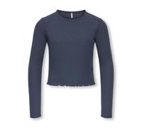 Langarmshirt KIDS ONLY "KOGNELLA L/S O-NECK TOP JRS NOOS", Mädchen, Gr. 122/128, blau (ombre blau), Jersey, Obermaterial: 65% Polyester, 30% Viskose, 5% Elasthan, unifarben, regular fit kurz, Rundhals