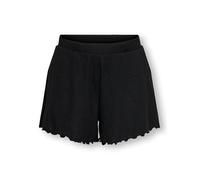 Shorts KIDS ONLY "KOGNELLA WIDE SHORTS VD JRS NOOS", Mädchen, Gr. 152, N-Gr, schwarz, Jersey, Obermaterial: 65% Polyester, 30% Viskose, 5% Elasthan, unifarben, loose fit ca. Mitte Oberschenkel, Hosen 