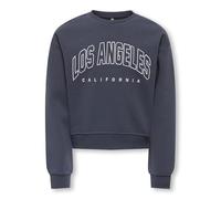 Sweatshirt KIDS ONLY "KOGSWEAT LS CREW OVZ STAT SWT NOOS", Mädchen, Gr. 122/128, blau (ombre blau print:los angeles, california), Sweatware, Obermaterial: 60% Baumwolle, 40% Polyester, bedruckt, unifa