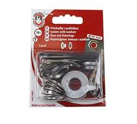 KOH-I-NOOR 12 mm Ösen und Scheiben, Messing, 10 Stück silber (innere Durchmesser 12 mm, äußerer Durchmesser 24 mm)