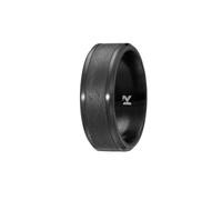 kohlenstoff 12 Forged Carbon Ring Schwarz für Damen und Herren hochwertig beschichtet aus geschmiedetem Carbon und Edelstahl (54)