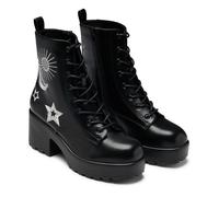 KOI Astro Silver Star & Moon Chunky Boots Boot schwarz in EU38