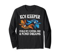 Koi Keeper Wird von Coffee Zen und Pond Dreams angetrieben Langarmshirt