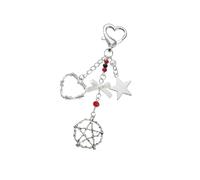 kokdid Ästhetisches Schlüsselanhänger-Zubehör, schöne Sterne, Herz, Schleife, Tasche, Charm, Autoringe für Damen und Mädchen, ästhetisch, B