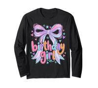 Kokette Geburtstag Mädchen Regenbogen Schleife Preppy Kinder Mädchen Frauen Langarmshirt